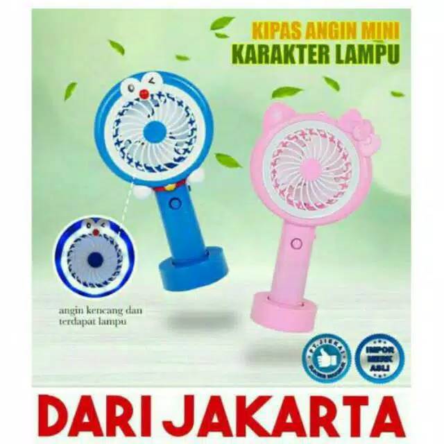 Kipas Angin Mini - Portable Mini Fan Import Fashion - Karakter Doraemon dan Hellokitty 1KG 5pcs