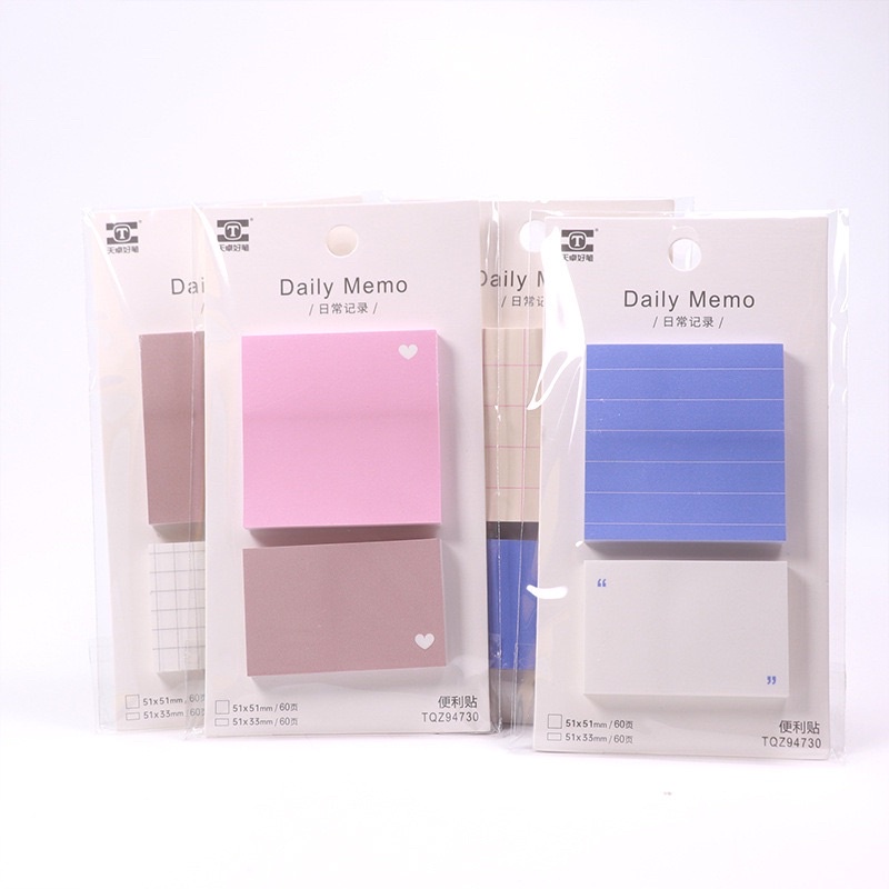 KENSHO Sticky Notes Daily Memo 2 In 1 Import Lucu 120 lembar / Stick Note / Sticker Tempel / Penanda