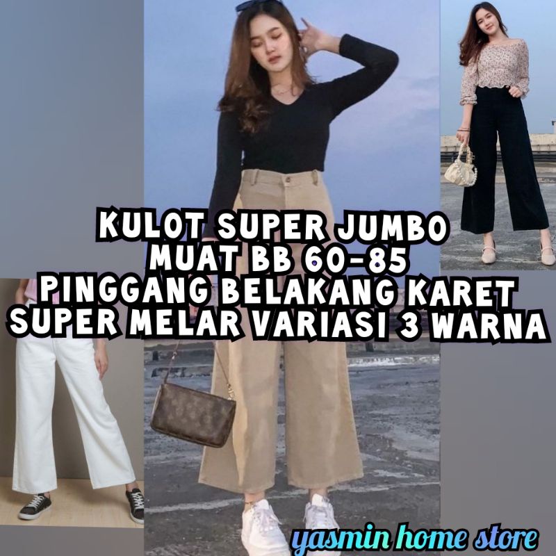 KULOT HAIGWAIST JUMBO MUAT BB 60 SAMPAI 85// MOZZA KULOT JEANS JUMBO WANITA