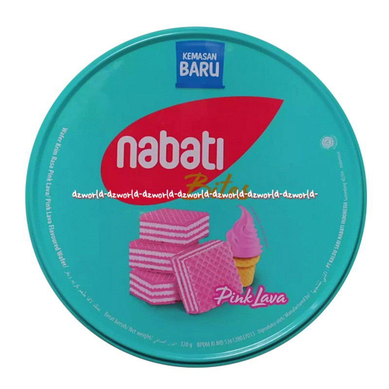 Richeese Nabati Bites 320gr Pink Lava Wafer Richoco Waffer Kaleng Strawberry Coklat Ricis Riches