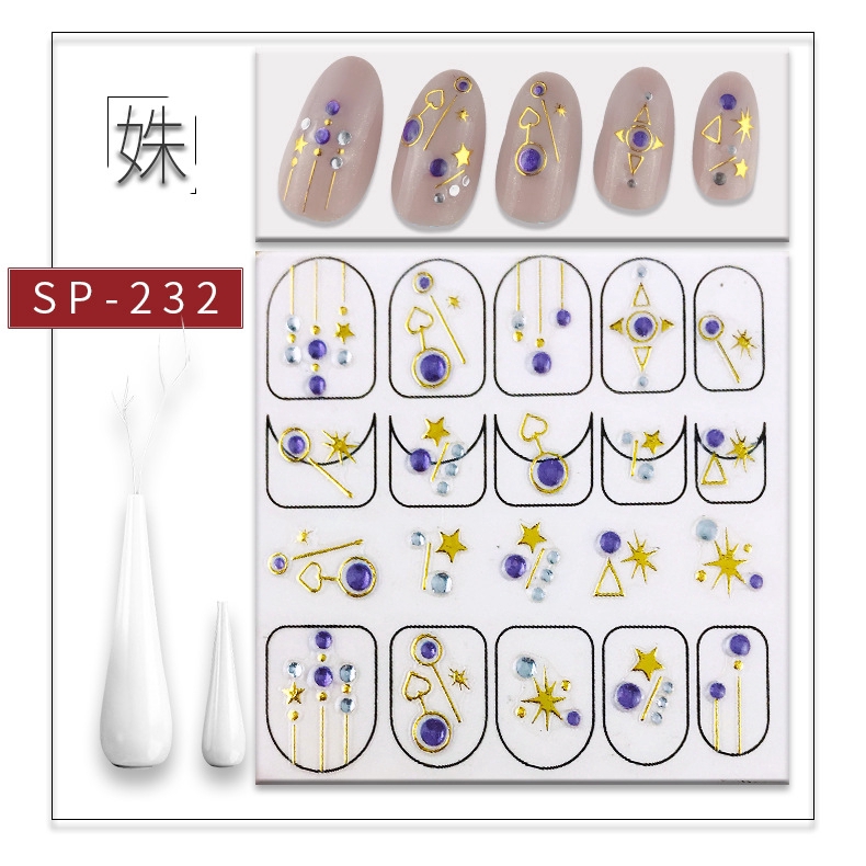 SP Stiker Kuku 3D Gaya Jepang / Korea untuk Nail Art