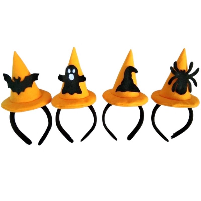 Halloween Bando Topi Penyihir Labu Witch Hat Kelelawar Hantu untuk Pesta Kostum