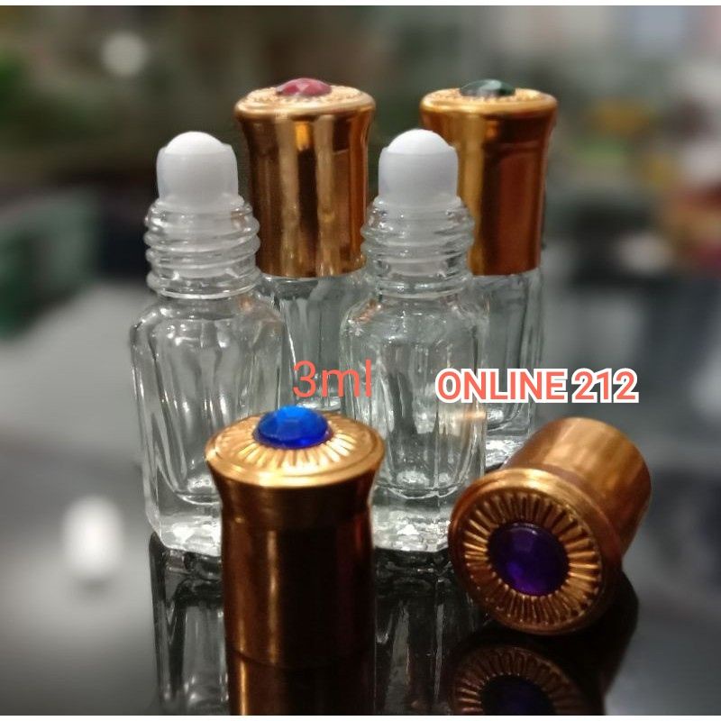 BOTOL PARFUM KOSONG ROLL ON 3 ML PERMATA TOLA 3 ML