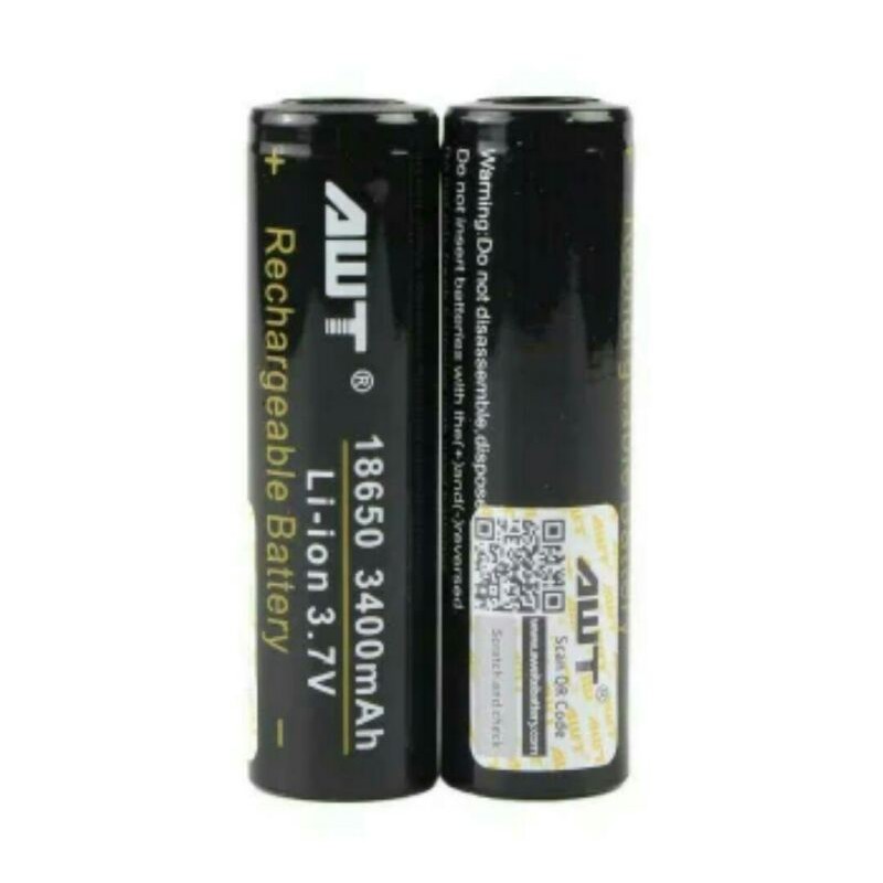 New elektronik terbaru Batteray type 18650 AWT 3400MAH BLACK