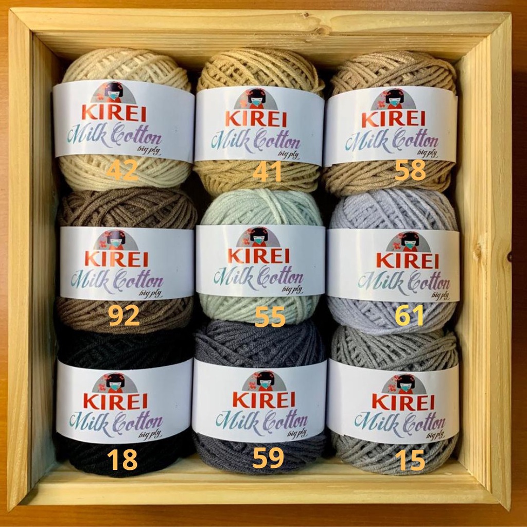 Benang Rajut Katun Impor Big ply/5ply Milk Cotton yarn crochet yarn Kirei - Masterpiece