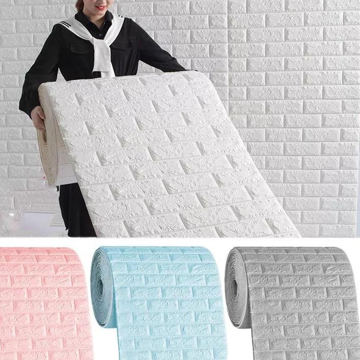 Jual Wallpaper Dinding Roll Walpaper Dinding Foam PE Foam 3d Motif Bata Murah Shopee Indonesia