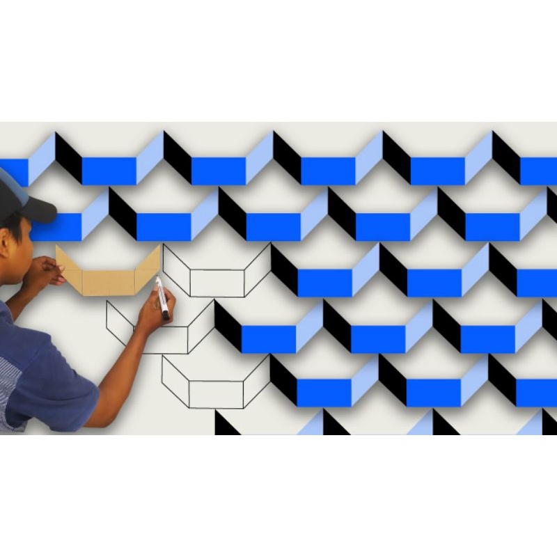 POLA CAT TEMBOK 3D DARI PLASTIK FIBER / MAL CAT 3 DIMENSI