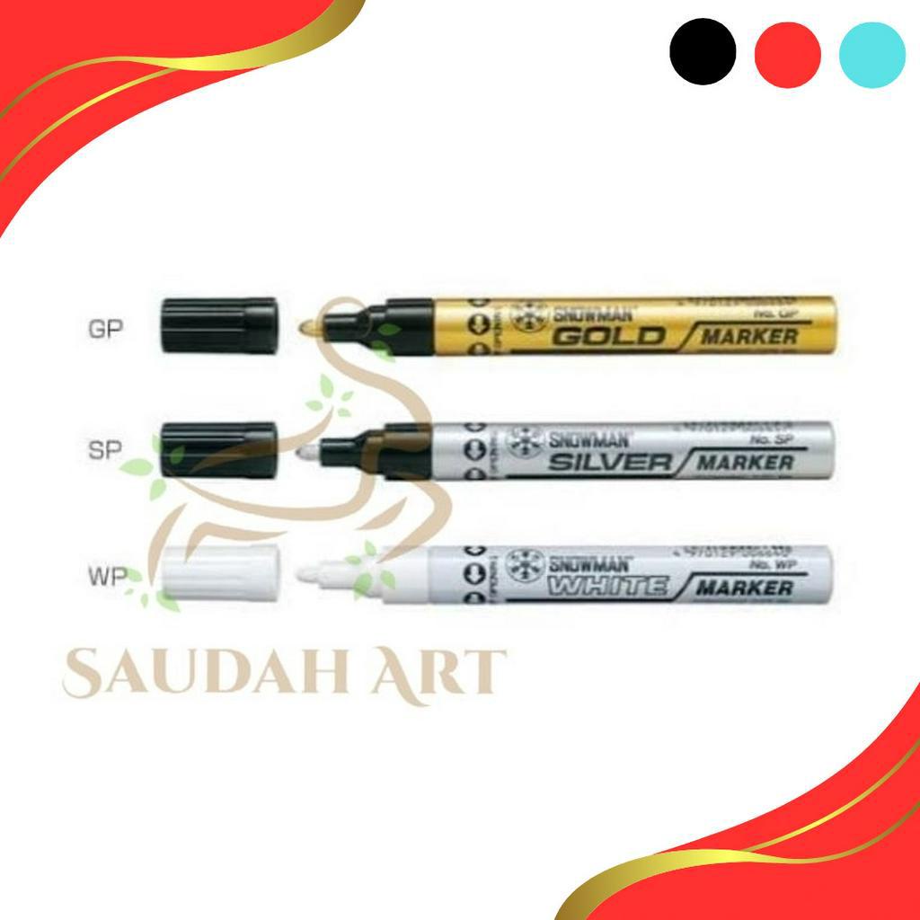 

READY STOCK Spidol Permanent Marker Snowman GoldSilverPutih