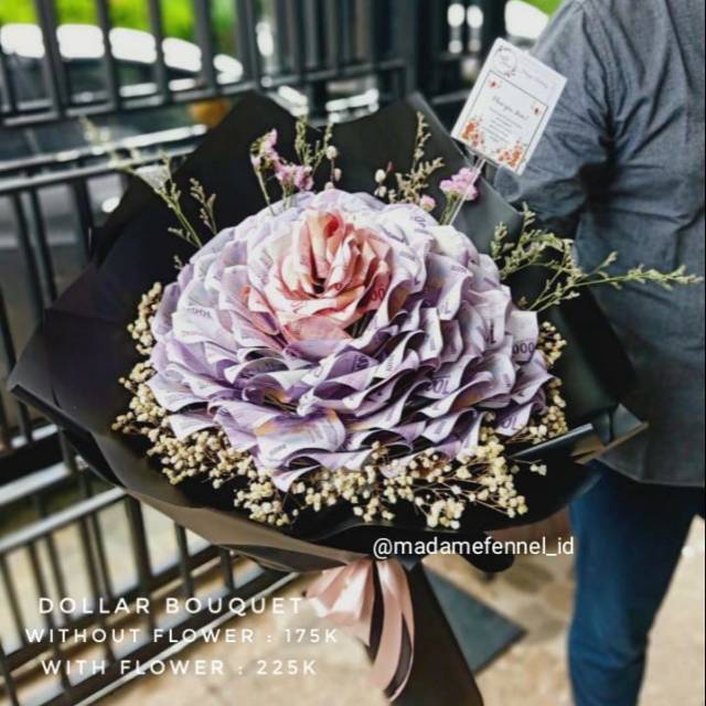 Dollar Flower/Money Flower/Hand Bouquet Dollar Flower/Jasa Buket Uang/Kado/Buket Duit/Buket Uang