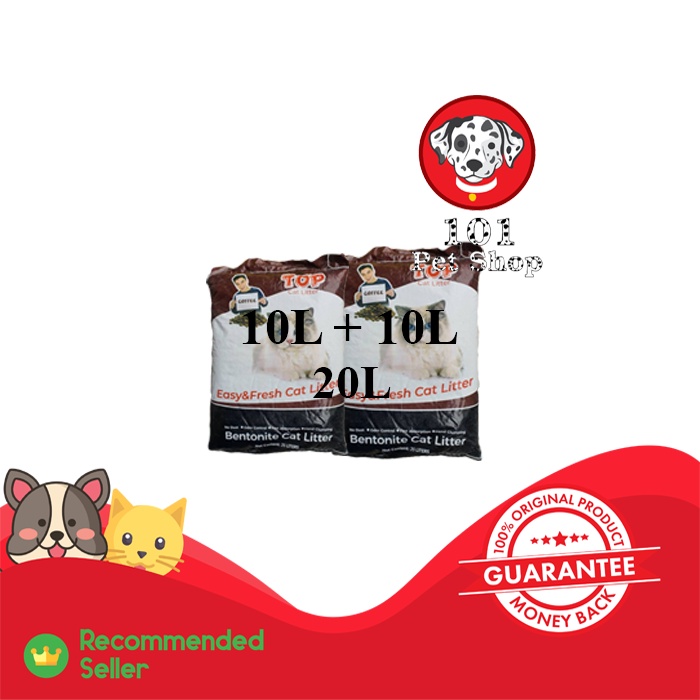 PASIR KUCING GUMPAL WANGI TOP CAT LITTER PREMIUM 20L (10L x 2 SAK) VIA GOSEND &amp; GRAB