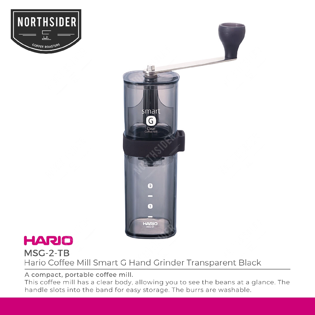 Hario Coffee Mill Smart G Hand Grinder Transparent Black MSG-2-TB