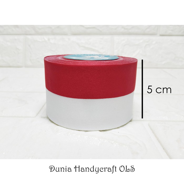 Pita Merah Putih 2 inch DIY Bahan Kerajinan Tangan