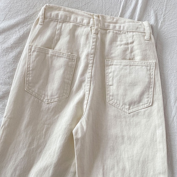 ✅COD Jeans Highwaist Wanita/Straight Loose Jeans/Boyfriend Jeans(Pinggang bisa penyesuaian)(realpict)