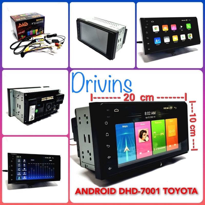 HEAD UNIT DOUBLE DIN ANDROID DHD-7001T TOYOTA 7” INCH MIRRORLINK UNIVERSAL