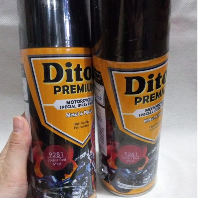 Pilok Pilox Cat Semprot DITON Premium H9281* Stylist Red Matte / 9281 Merah Doff Dop (400cc / 400ml)