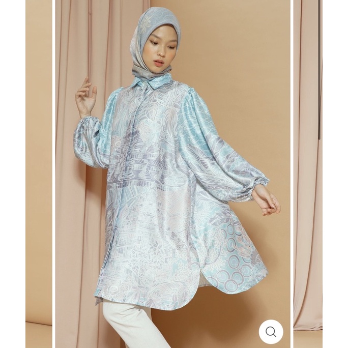 Yura Top Blue S Buttonscarves x Vone Nusantara Series Collection