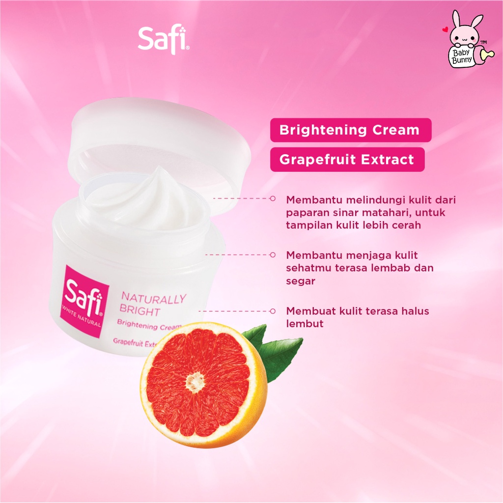 ❤ BELIA ❤ SAFI White Natural Brightening Cream Mangosteen / Grapefruit Extract kulit kering 20g 45g