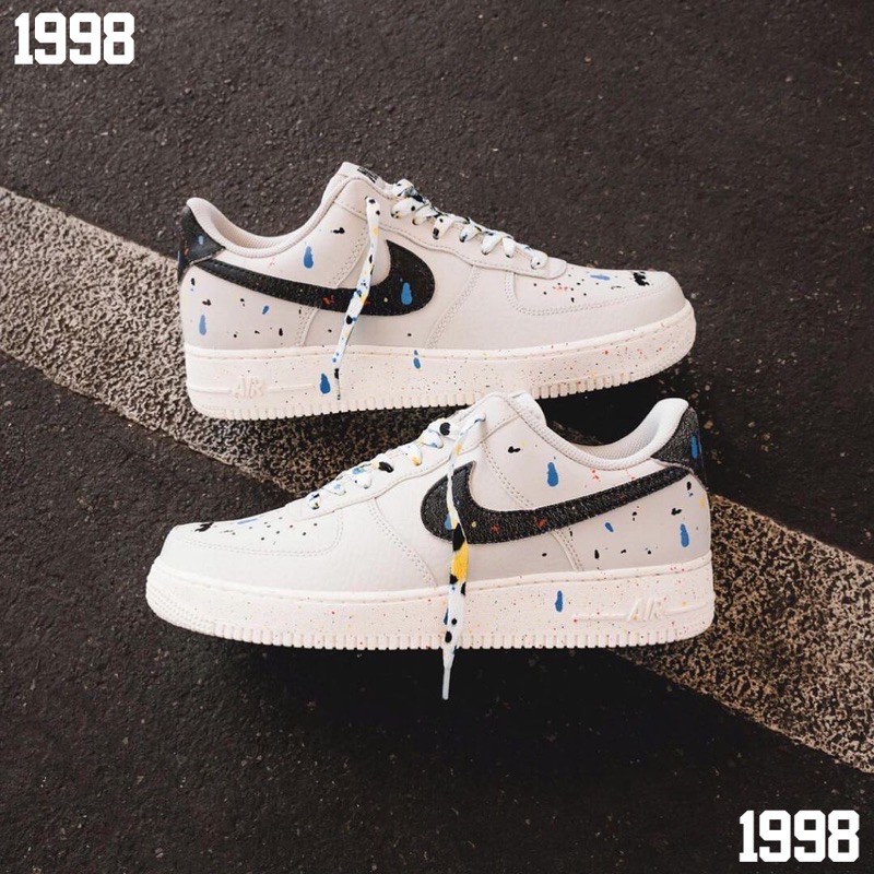 black paint splatter air force 1