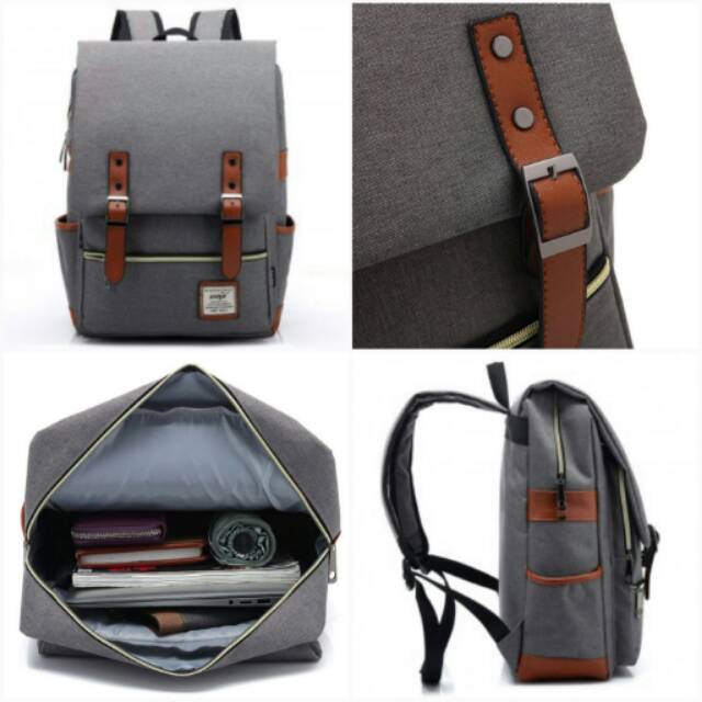 Tas Ransel Canvas OMFB0PLR - Light Gray