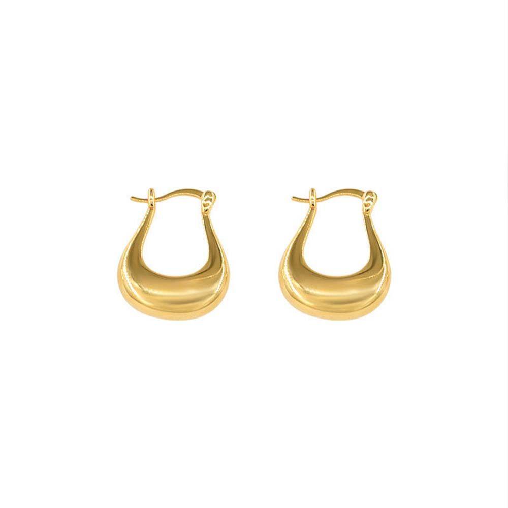 Mxbeauty Anting Hoop Sederhana Charms Fashion Wanita Perhiasan Telinga Emas/Perak Lady Drop Earrings