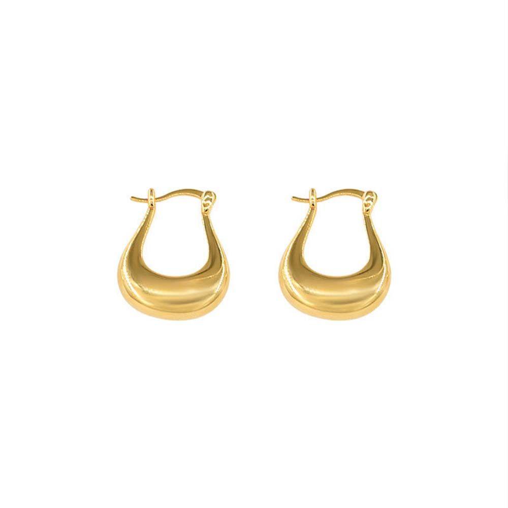 Mxbeauty Anting Hoop Sederhana Charms Fashion Wanita Perhiasan Telinga Emas/Perak Lady Drop Earrings