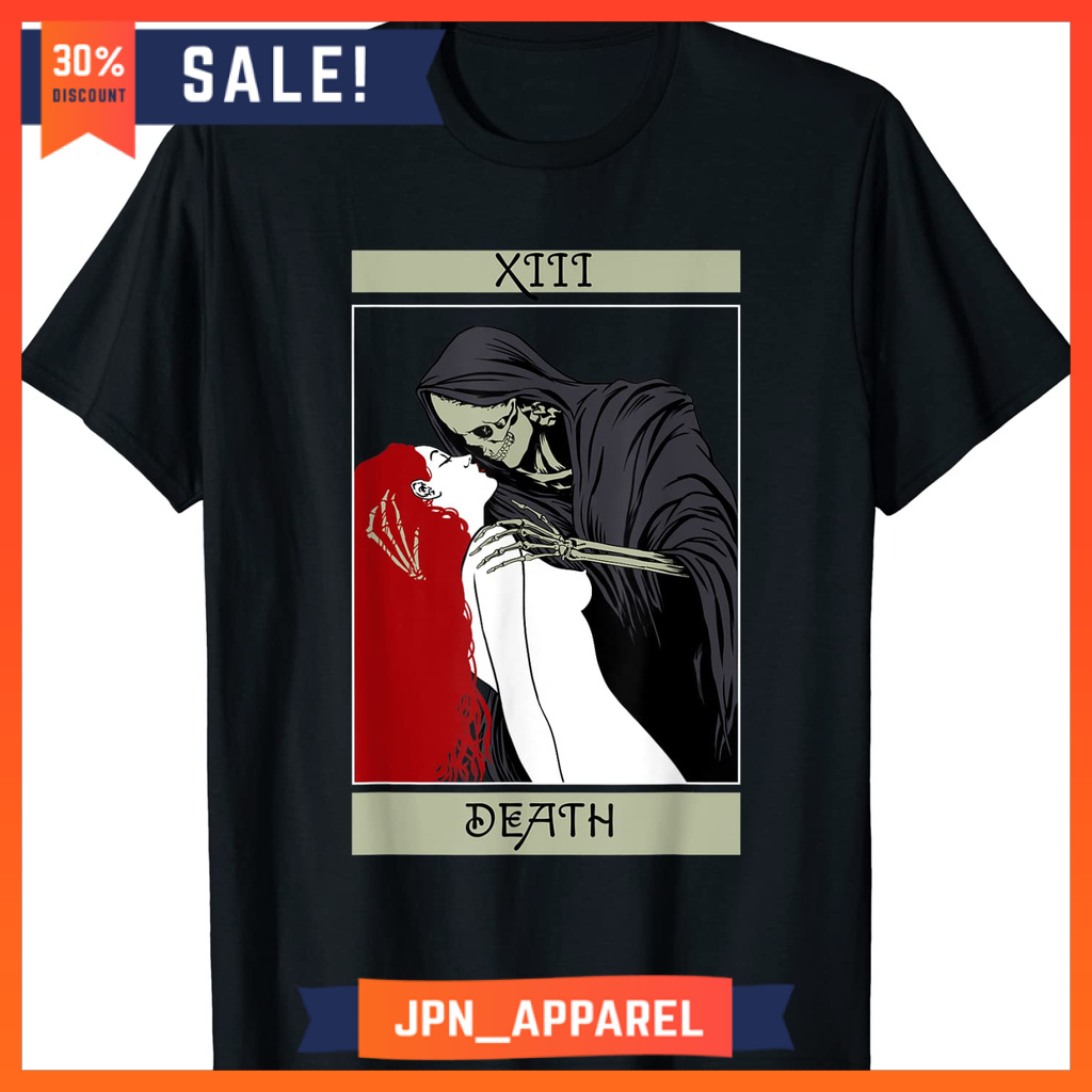 Kaos Baju Anime Blackcraft Vintage Death the Grim Reaper Kiss Tarot Premium