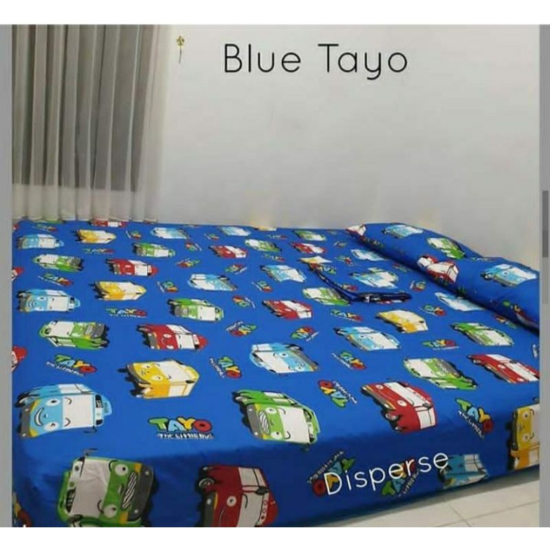 Sprei Homemade Karakter Blue Tayo size 120,160 ataya sprei