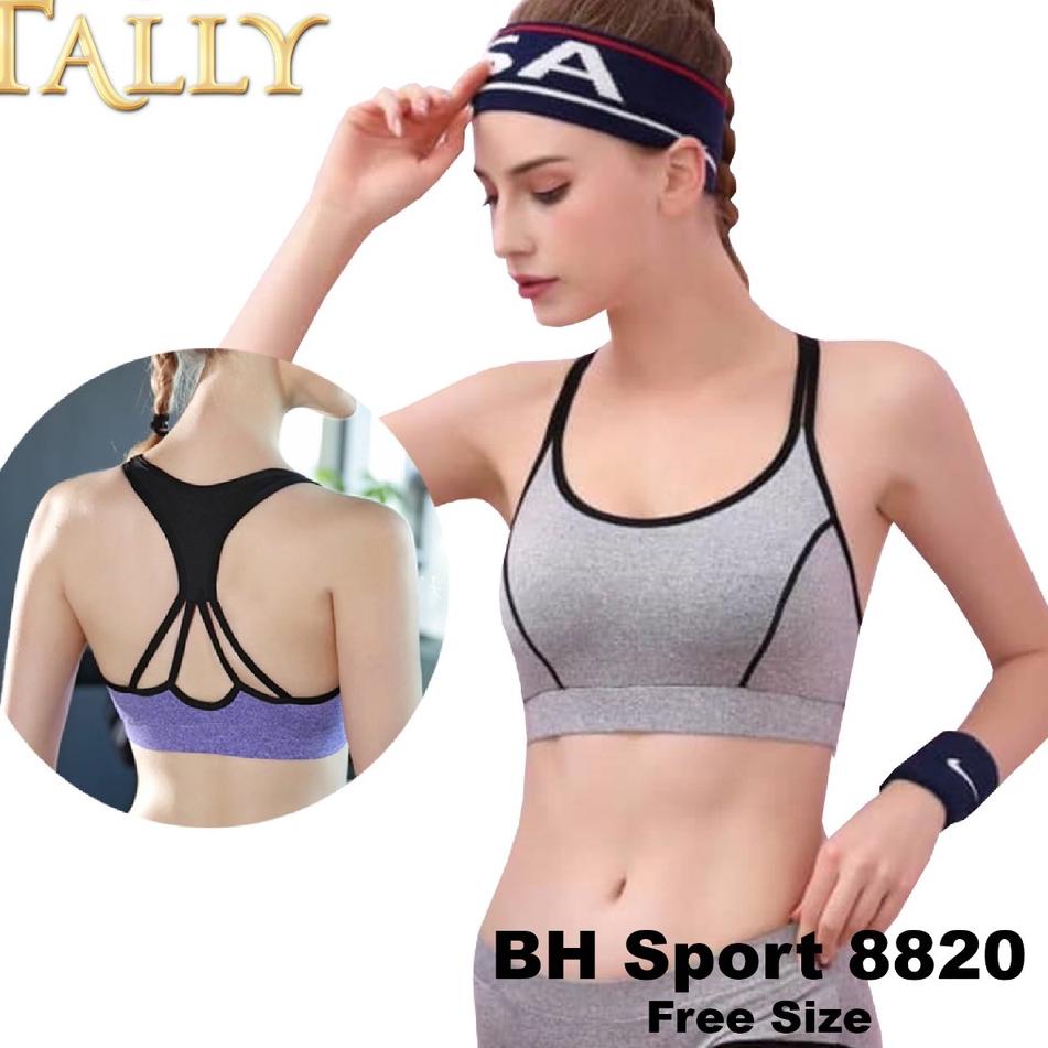 Super Belanja TALLY Sport Bra Bahan Rajut Busa Tipis CUP B/C Miniset Olahraga BH 8820