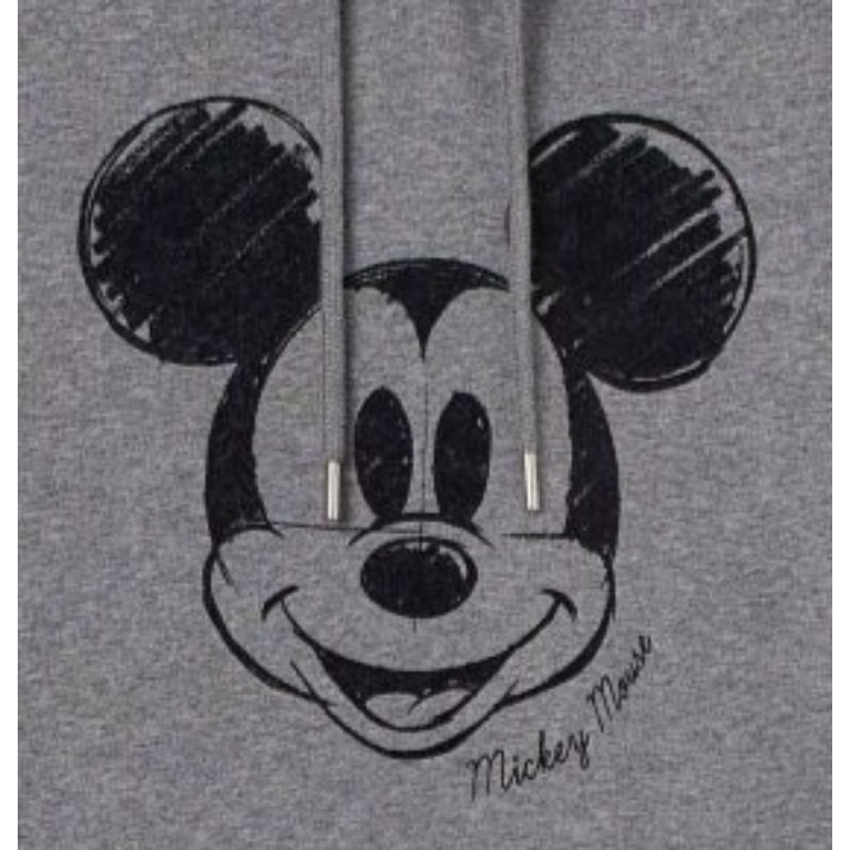 Hoodie Jaket Pria Wanita HnM H&amp;M Mickey Mouse Grey Full Tag