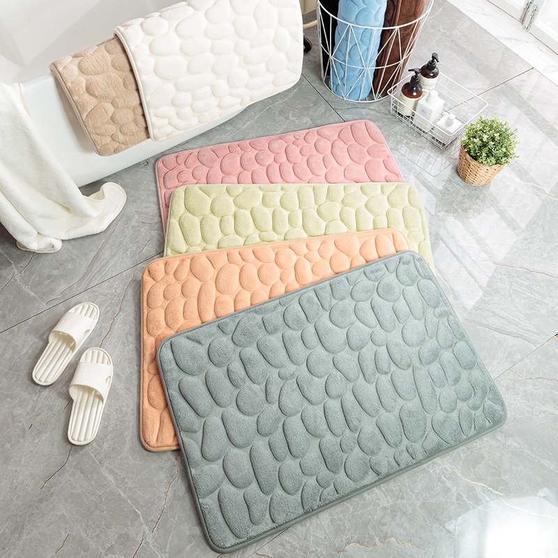 [HY.Olshop12] Keset Kaki Anti Slip Motif Batu Bahan Memory Foam High Kualitas Alas Lantai Ukuran 40x60CM