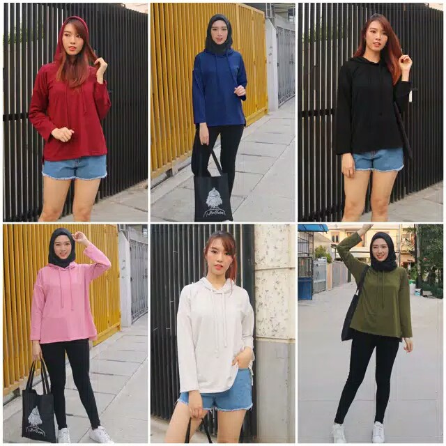 Hoodie Sweater Crop Top Bahan Babyterry Good Quality 2253 CT / 2252