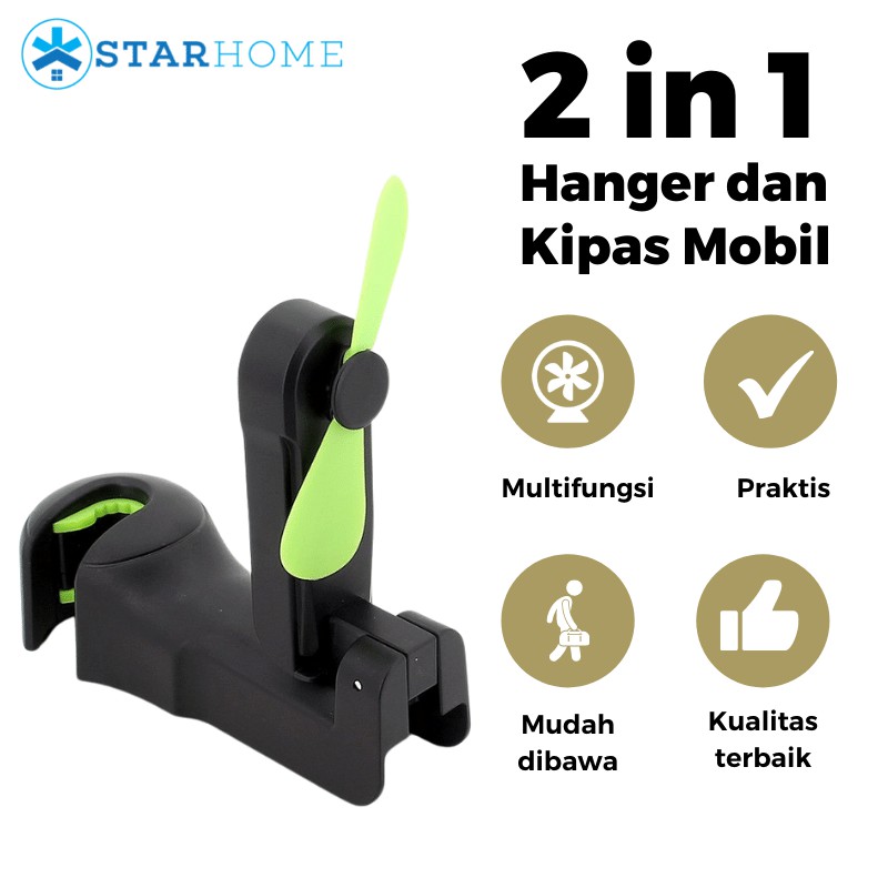 Kipas Angin Mobil Lengkap dengan Hanger Mobil Kipas Angin Penumpang Car Cooling Fan Portable Fan