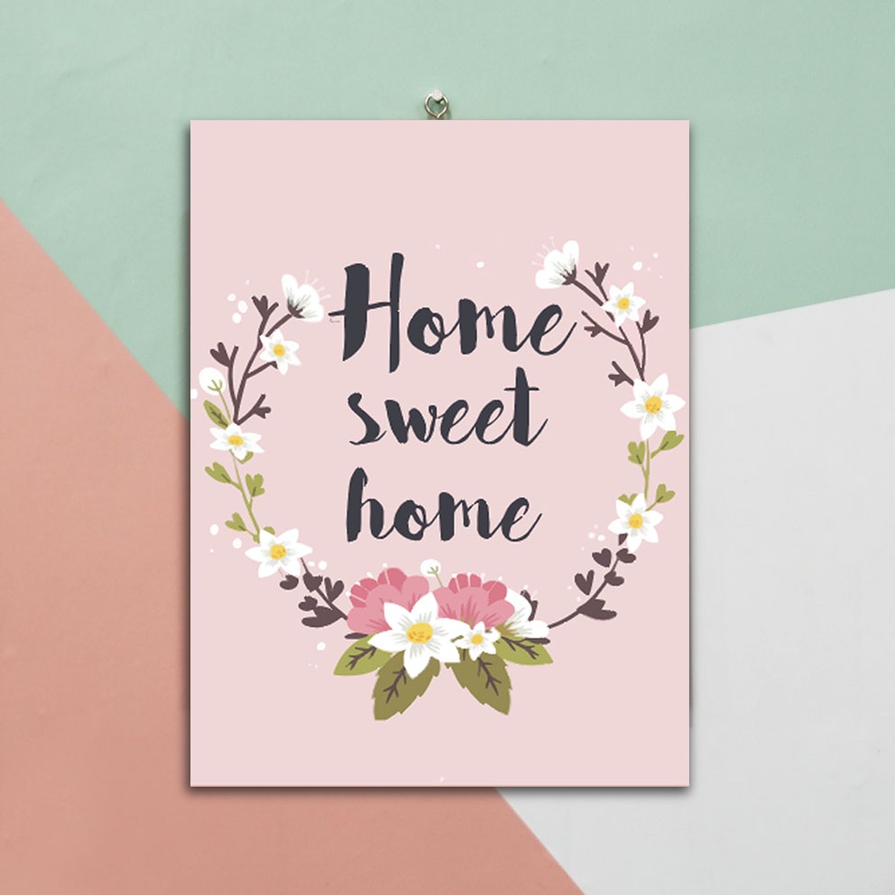 Hiasan dinding dekorasi Home Sweet Home Walldecor Poster aesthetic sweethome