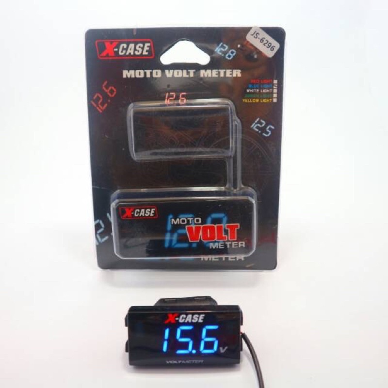 Voltmeter Aki Xcase Nyala Warna Biru Pengukur Suhu Aki Waterproof Untuk Semua jenis Motor