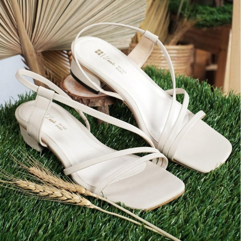 Sandal Tali Premium Big Size 41-45 / Sendal sepatu Formal Flat Wanita Makazi Santai kondangan Jumbo Beige, 41