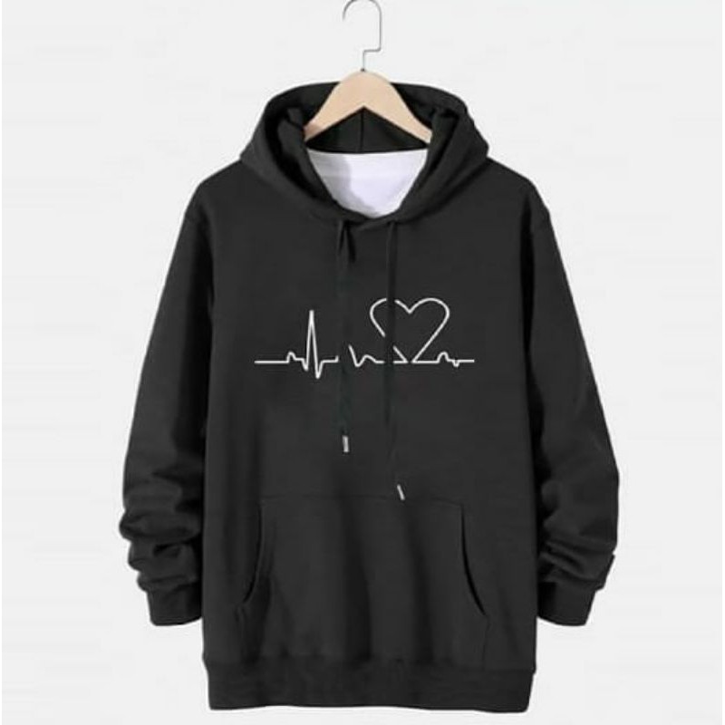 HEART BEAT SWEATER HOODIE PRIA WANITA KEKINIAN TERMURAH