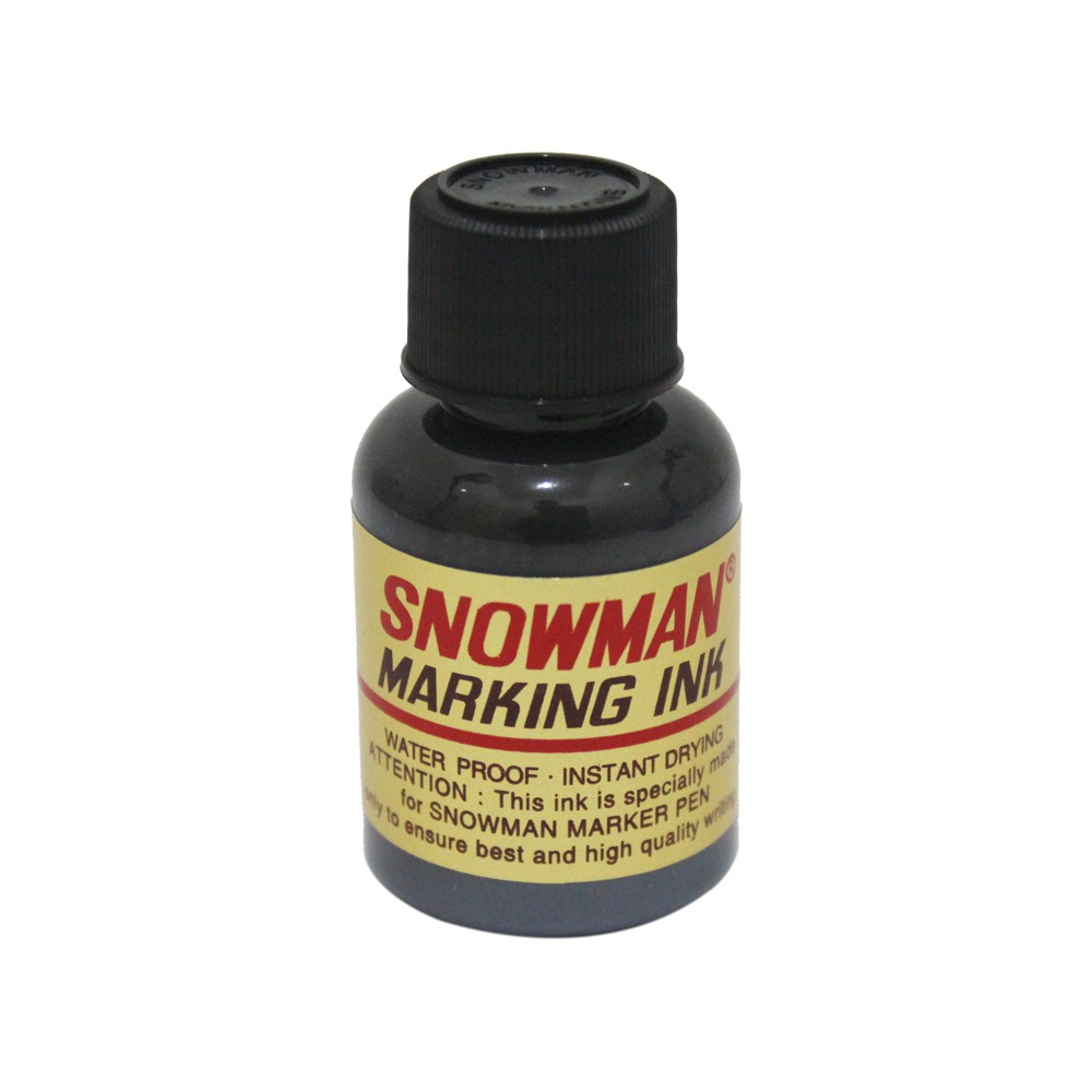 Isi Tinta Spidol PERMANENT Refill Marking Ink Snowman Tinta Spidol Snowman Warna Hitam - OFF-03