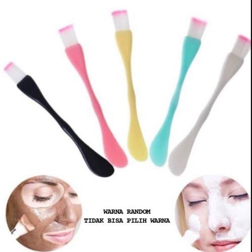 Kuas masker 2in1 spatula+kuas/Kuas masker bening silikon