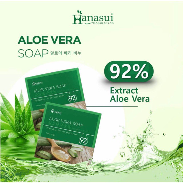 Sabun Lidah Buaya Aloevera - Hanasui Aloe Vera With Scrub Soap BPOM ORIGINAL