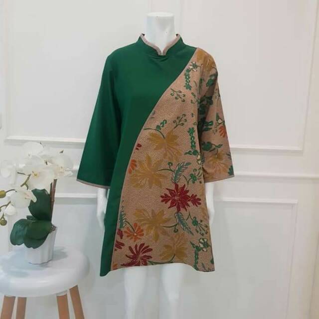 Tunik katun toyobo kombinasi batik
