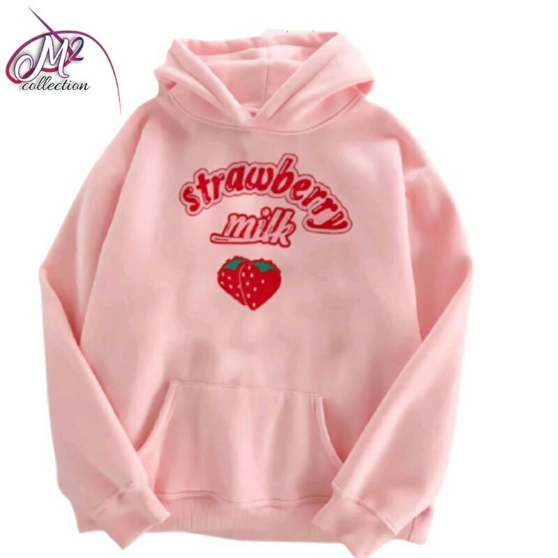 Sweater anak perempuan STRAWBERRY milk baju jaket sweater