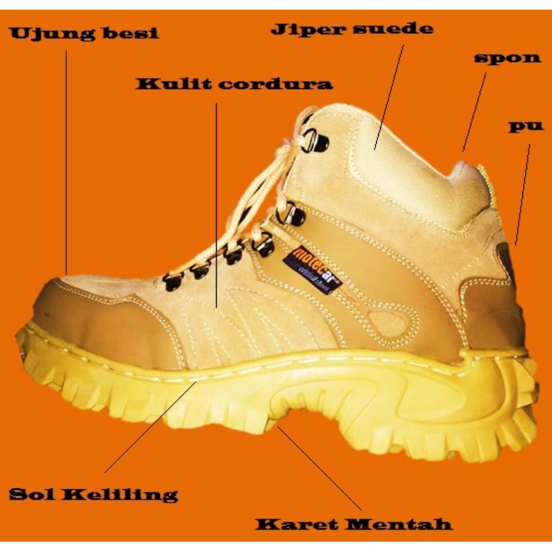 SEPATU MOTECAR REFALE SEFTY PRIA UJUNG BESI