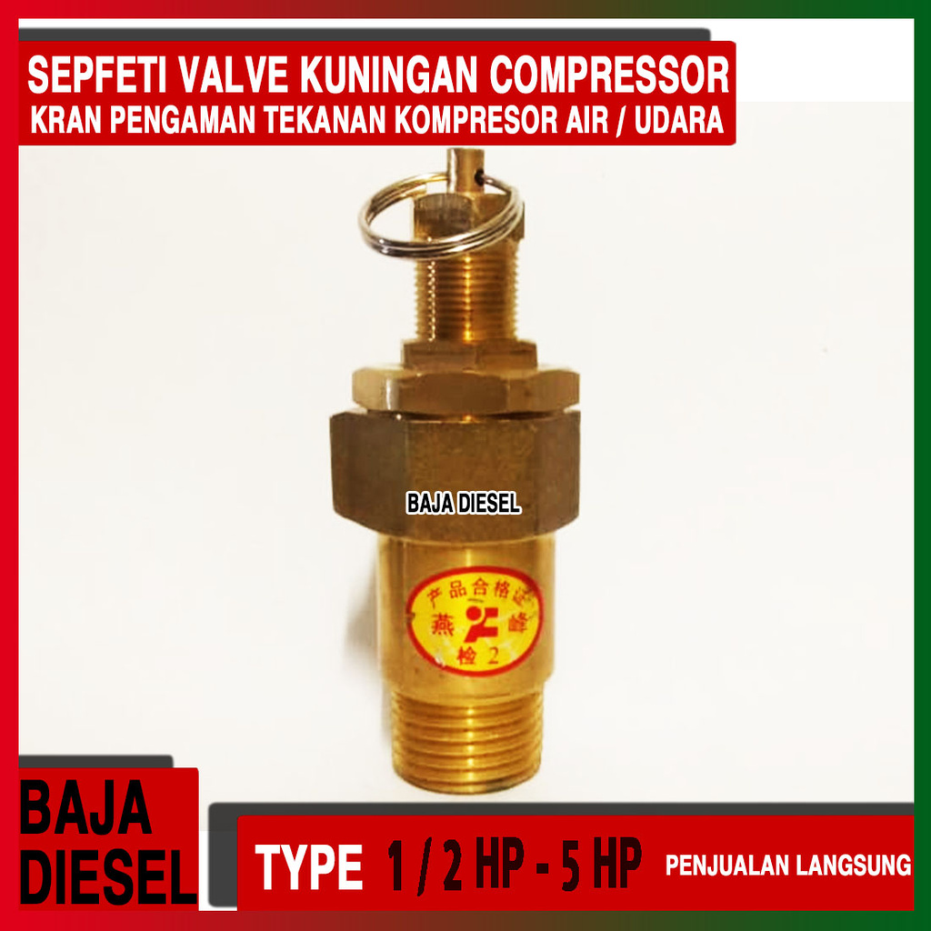 Sefty Valve Kuningan Kompresor Outomatis 1/2 hp -5 hp