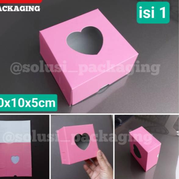 

50pcs Kardus DONAT BAKPAO isi 1 PINK Polos/KOTAK KUE ROTI/DUS ROTI DOS BOX ~