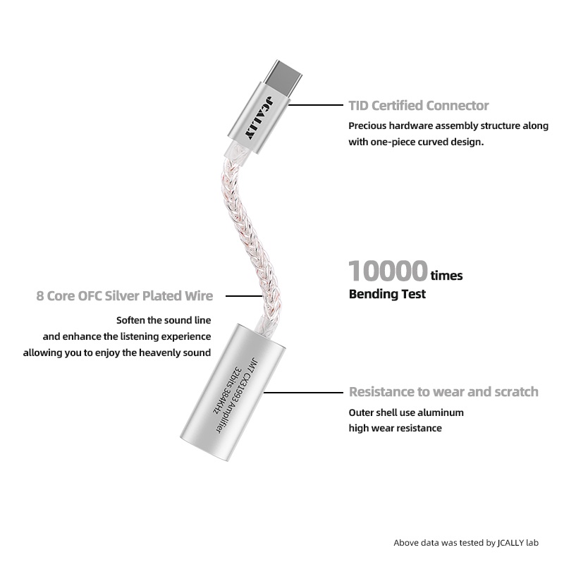 Jcally JM7 DAC Adapter Audio Digital USB CX31993 Tipe C Ke 3.5mm