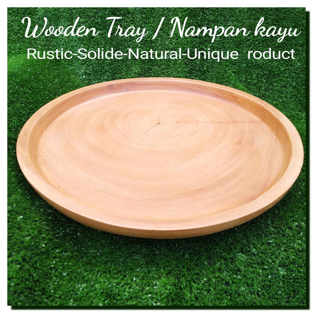 Wooden Tray D-35 Cm Wooden plate piring kayu nampan kayu nampan saji