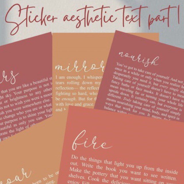 

STICKER AESTHETIC TEXT PART 1 ( 10 PCS)