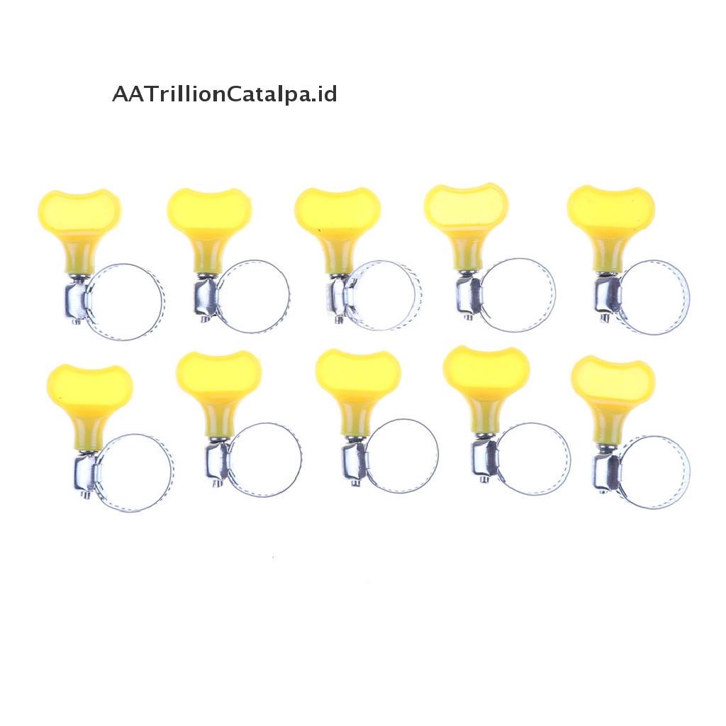 10 Pcs Klip Penjepit Selang Bahan Stainless steel Gaya Amerika