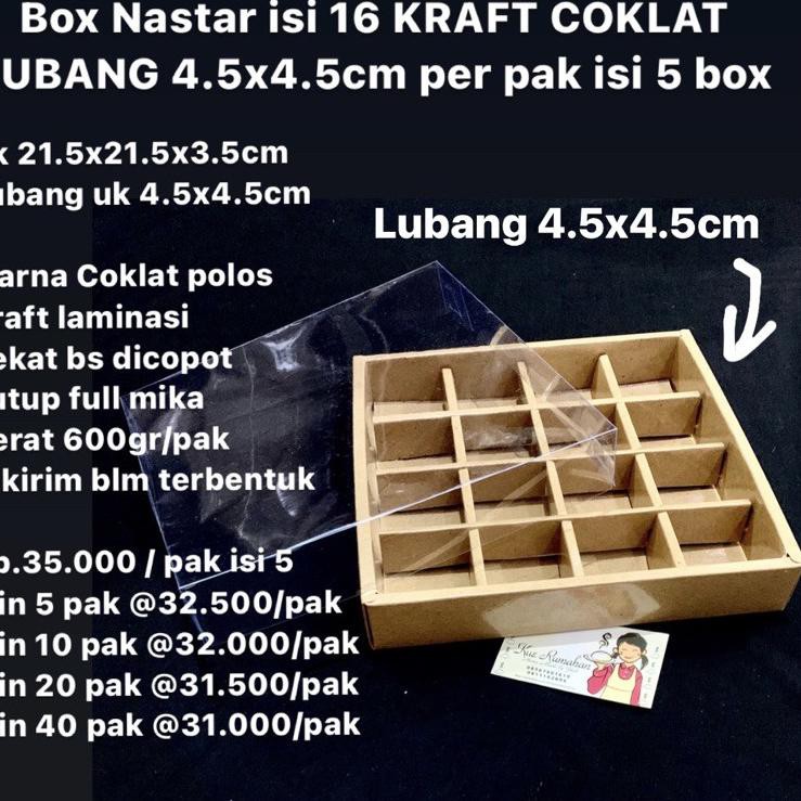 

Box Nr isi 16 KRAFT COKLAT⁣ LUBANG 4.5x4.5cm per pak isi 5 box ❤️ Ready Stok