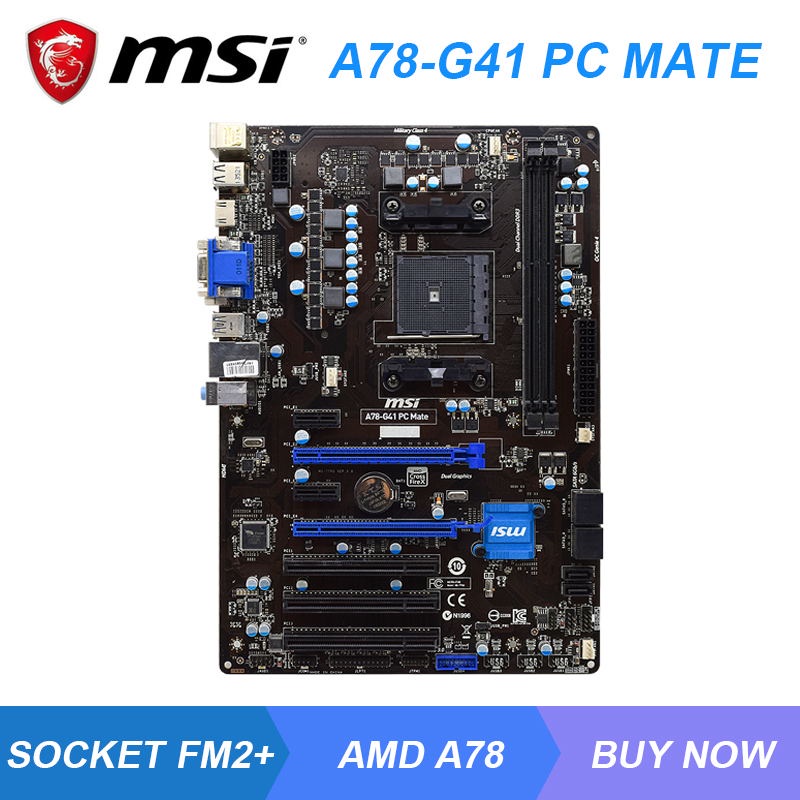 PREORDER MSI A78-G41 PC Mate Socket FM2+ AMD A78 Original PC Motherboard DDR3 32G A10-6790K A6-5400K